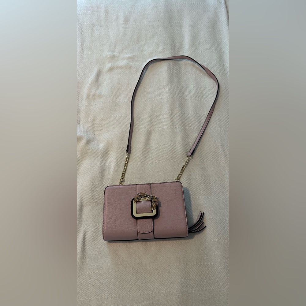 Gianni Bini Purple and Gold Crossbody Bag with Ornate Clasp - Picture 6 of 8